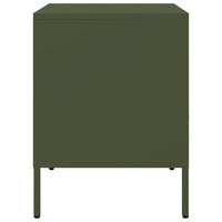 vidaXL Comodini 2 pz Verde Oliva 36x39x50,5 cm in Acciaio