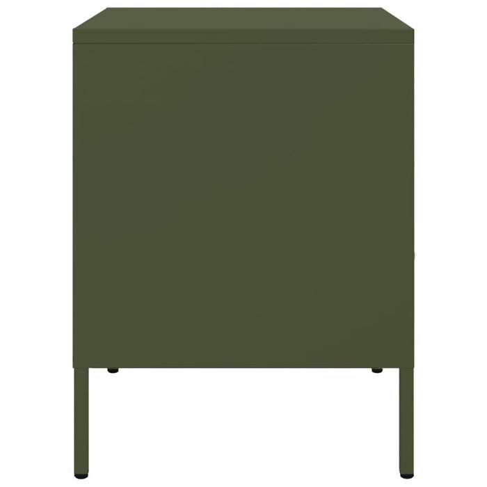 vidaXL Comodini 2 pz Verde Oliva 36x39x50,5 cm in Acciaio
