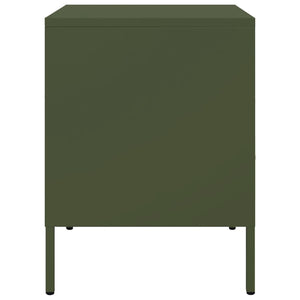 Comodini 2 pz Verde Oliva 36x39x50,5 cm in Acciaio 843063