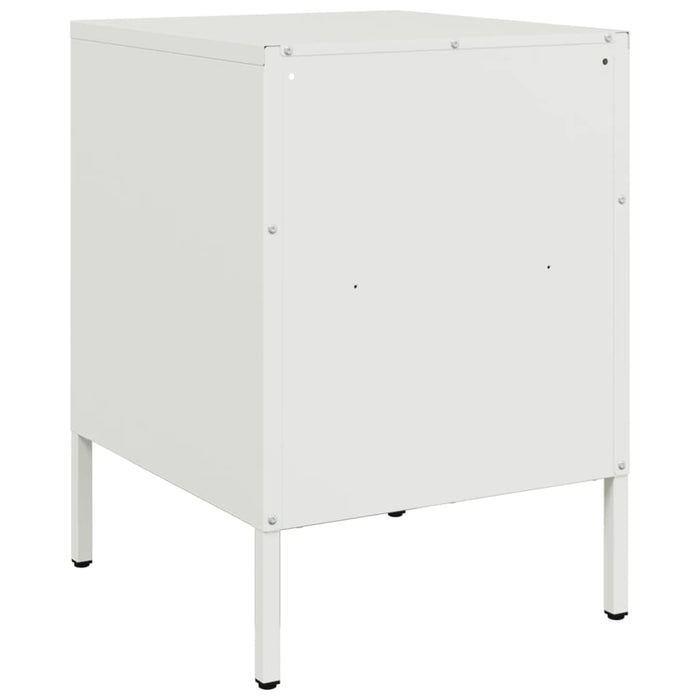 Comodino-Tavolino da notte Bianco 36x39x50,5 cm in Acciaio 535725