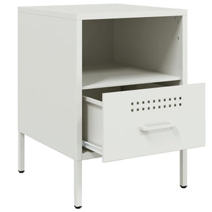 Comodino-Tavolino da notte Bianco 36x39x50,5 cm in Acciaio 535725