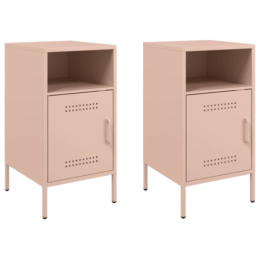 Comodini 2 pz Rosa 36x39x68 cm in Acciaio 843069