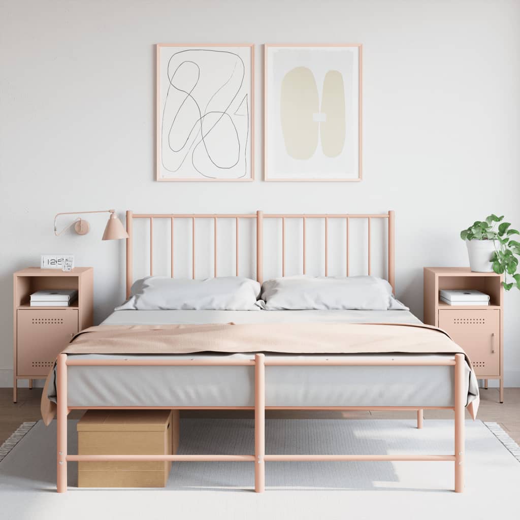 Comodini 2 pz Rosa 36x39x68 cm in Acciaio 843069