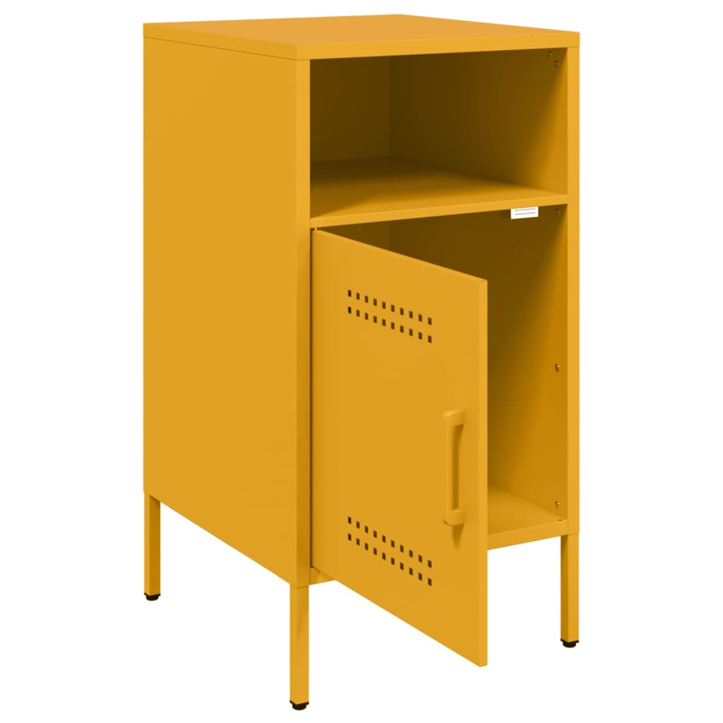 Comodini 2 pz Giallo Senape 36x39x68 cm in Acciaio 843073