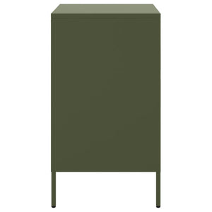 vidaXL Comodino Verde Oliva 36x39x68 cm in Acciaio