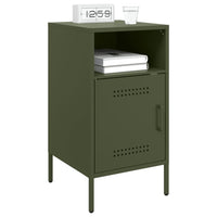 Comodini 2 pz Verde Oliva 36x39x68 cm in Acciaio 843075