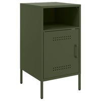 vidaXL Comodini 2 pz Verde Oliva 36x39x68 cm in Acciaio