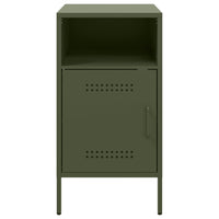 vidaXL Comodini 2 pz Verde Oliva 36x39x68 cm in Acciaio