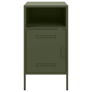 vidaXL Comodini 2 pz Verde Oliva 36x39x68 cm in Acciaio