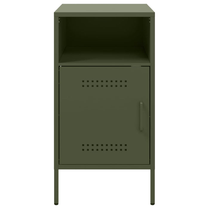 vidaXL Comodini 2 pz Verde Oliva 36x39x68 cm in Acciaio