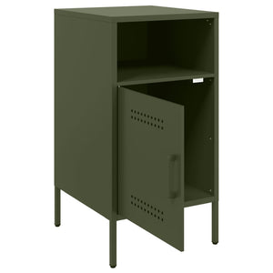 Comodini 2 pz Verde Oliva 36x39x68 cm in Acciaio 843075