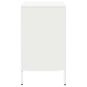 Comodino Bianco 36x39x68 cm in Acciaio 843076