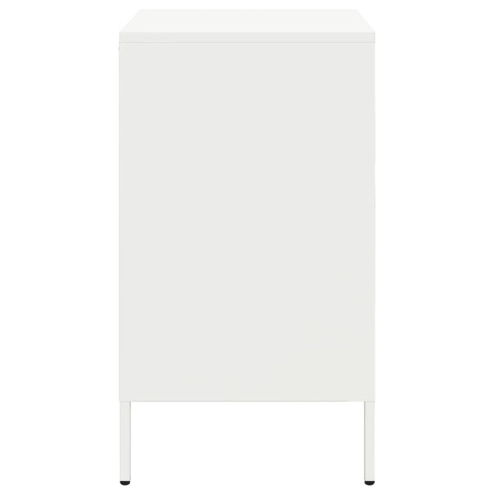 Comodino-Tavolino da notte Bianco 36x39x68 cm in Acciaio 519060