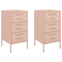 Comodini 2 pz Rosa 36x39x68 cm in Acciaio 843081
