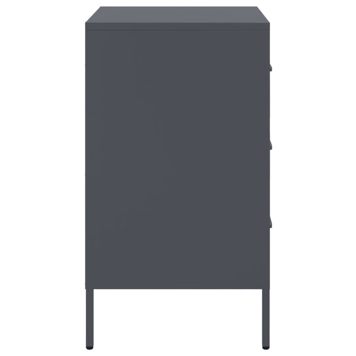 Comodino-Tavolino da notte Antracite 36x39x68 cm in Acciaio 300902