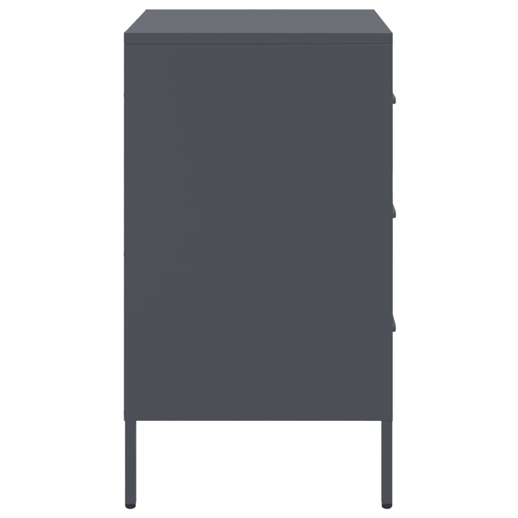 Comodini 2 pz-Set di 2 Tavolino da notte Antracite 36x39x68 cm in Acciaio 983773