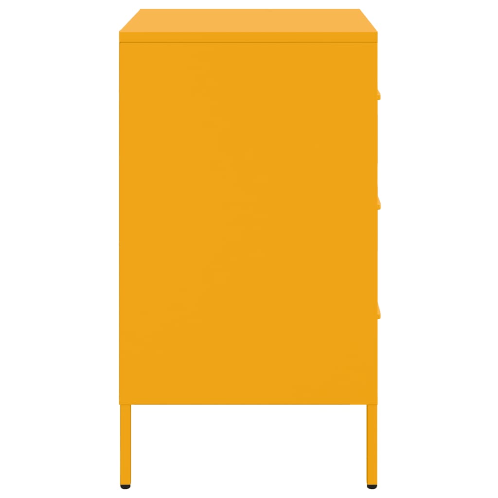 Comodino Giallo Senape 36x39x68cm in Acciaio Laminato a Freddo 843084