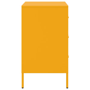 Comodino Giallo Senape 36x39x68cm in Acciaio Laminato a Freddo 843084
