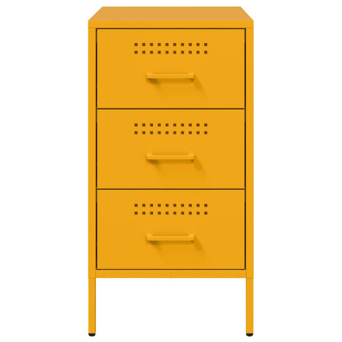 Comodini 2 pz Giallo Senape 36x39x68 cm in Acciaio 843085