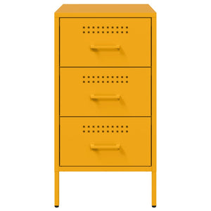 Comodini 2 pz Giallo Senape 36x39x68 cm in Acciaio