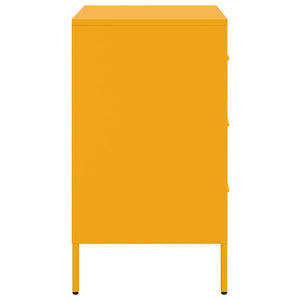 Comodini 2 pz Giallo Senape 36x39x68 cm in Acciaio 843085