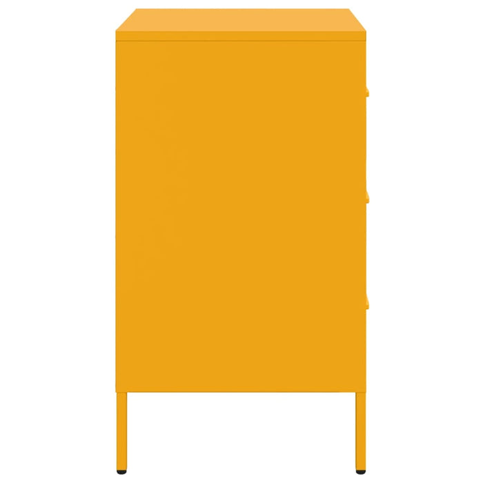 Comodini 2 pz Giallo Senape 36x39x68 cm in Acciaio