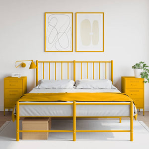 Comodini 2 pz Giallo Senape 36x39x68 cm in Acciaio 843085