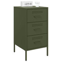 Comodino Verde Oliva 36x39x68 cm in Acciaio Laminato a Freddo 843086
