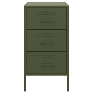 Comodino Verde Oliva 36x39x68 cm in Acciaio Laminato a Freddo 843086