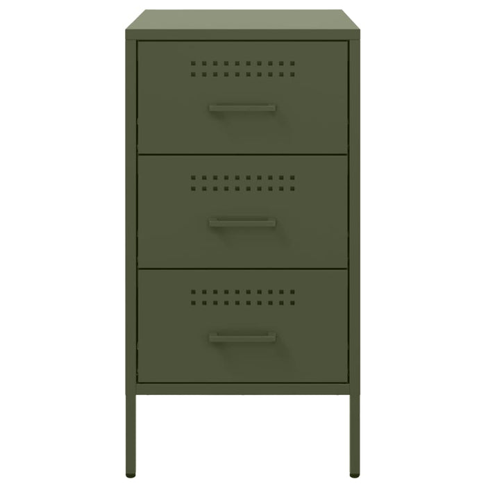 Comodino Verde Oliva 36x39x68 cm in Acciaio Laminato a Freddo 843086
