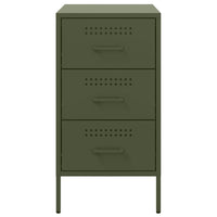 Comodini 2 pz Verde Oliva 36x39x68 cm in Acciaio 843087