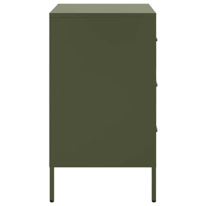 Comodini 2 pz Verde Oliva 36x39x68 cm in Acciaio 843087