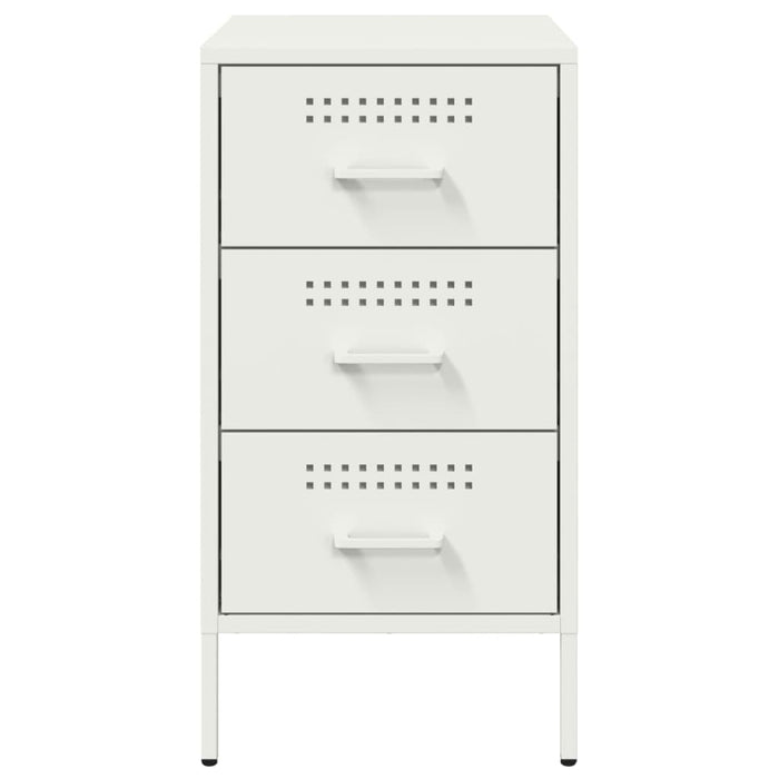 vidaXL Comodino Bianco 36x39x68 cm in Acciaio