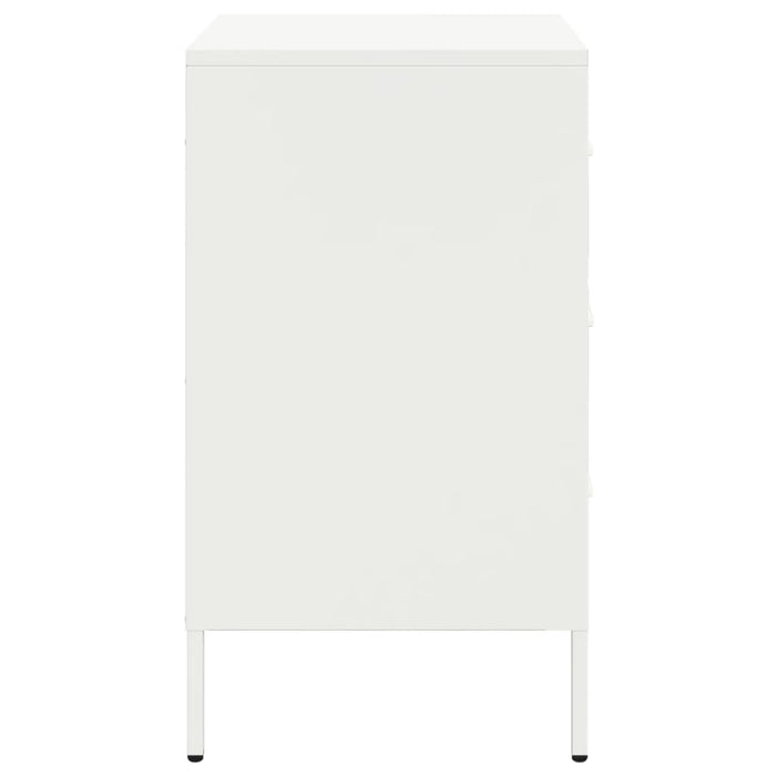 Comodino Bianco 36x39x68 cm in Acciaio 843088