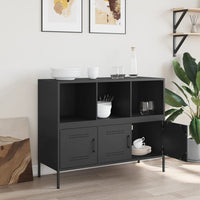 Credenza-Buffet-Armadio da cucina Nera 100,5x39x79 cm in Acciaio