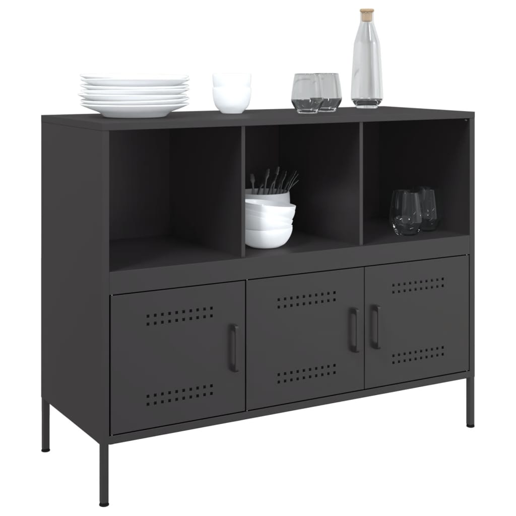Credenza Nera 100,5x39x79 cm in Acciaio 843090