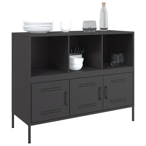 Credenza Nera 100,5x39x79 cm in Acciaio 843090