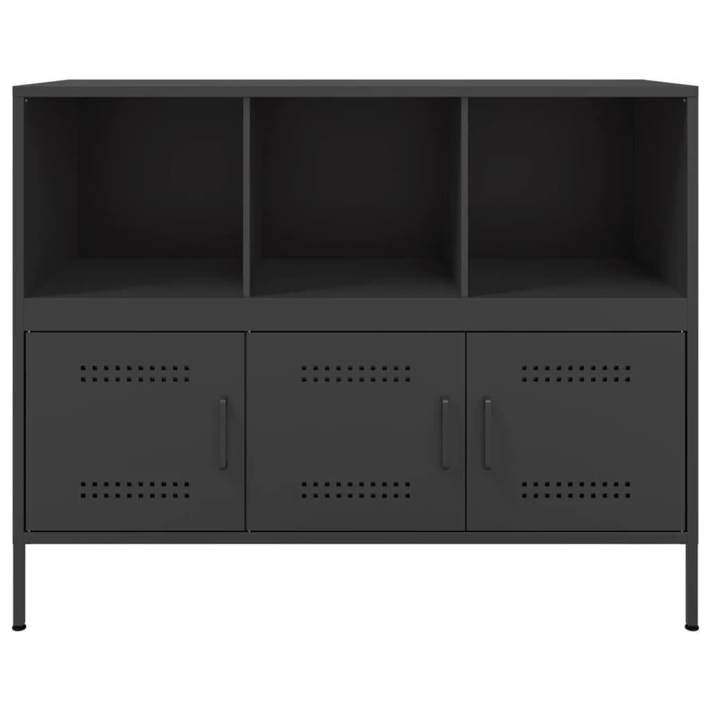 Credenza-Buffet-Armadio da cucina Nera 100,5x39x79 cm in Acciaio