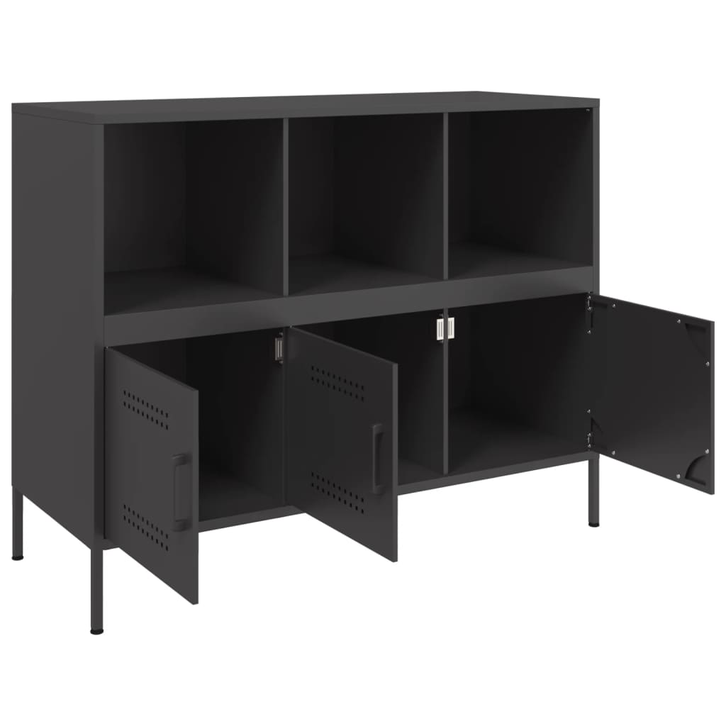 Credenza Nera 100,5x39x79 cm in Acciaio