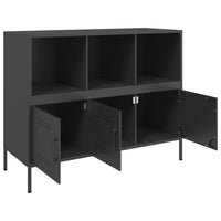 Credenza Nera 100,5x39x79 cm in Acciaio