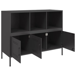 Credenza-Buffet-Armadio da cucina Nera 100,5x39x79 cm in Acciaio