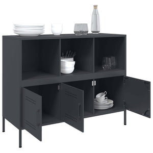 Credenza-Buffet-Armadio da cucina Antracite 100,5x39x79 cm in Acciaio