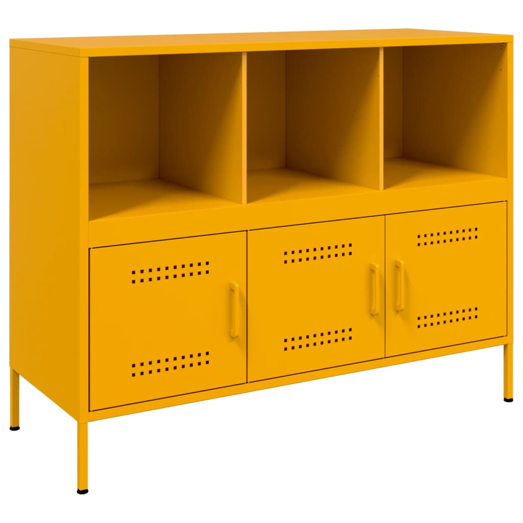 Credenza Giallo Senape 100,5x39x79 cm in Acciaio 843093