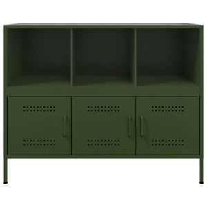 vidaXL Credenza Verde Oliva 100,5x39x79 cm in Acciaio