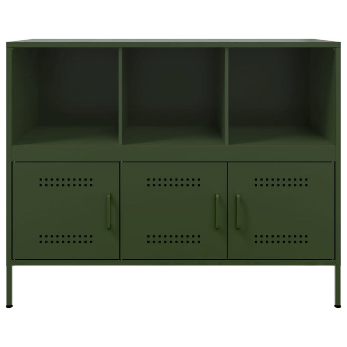 vidaXL Credenza Verde Oliva 100,5x39x79 cm in Acciaio