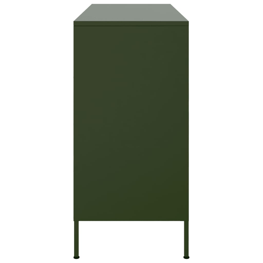 vidaXL Credenza Verde Oliva 100,5x39x79 cm in Acciaio