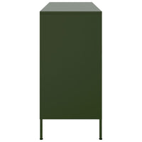 vidaXL Credenza Verde Oliva 100,5x39x79 cm in Acciaio