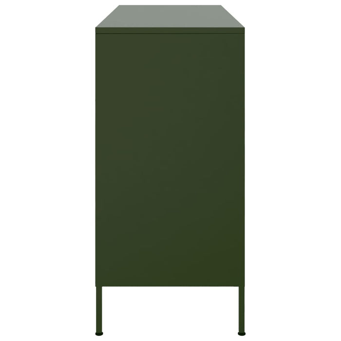 vidaXL Credenza Verde Oliva 100,5x39x79 cm in Acciaio