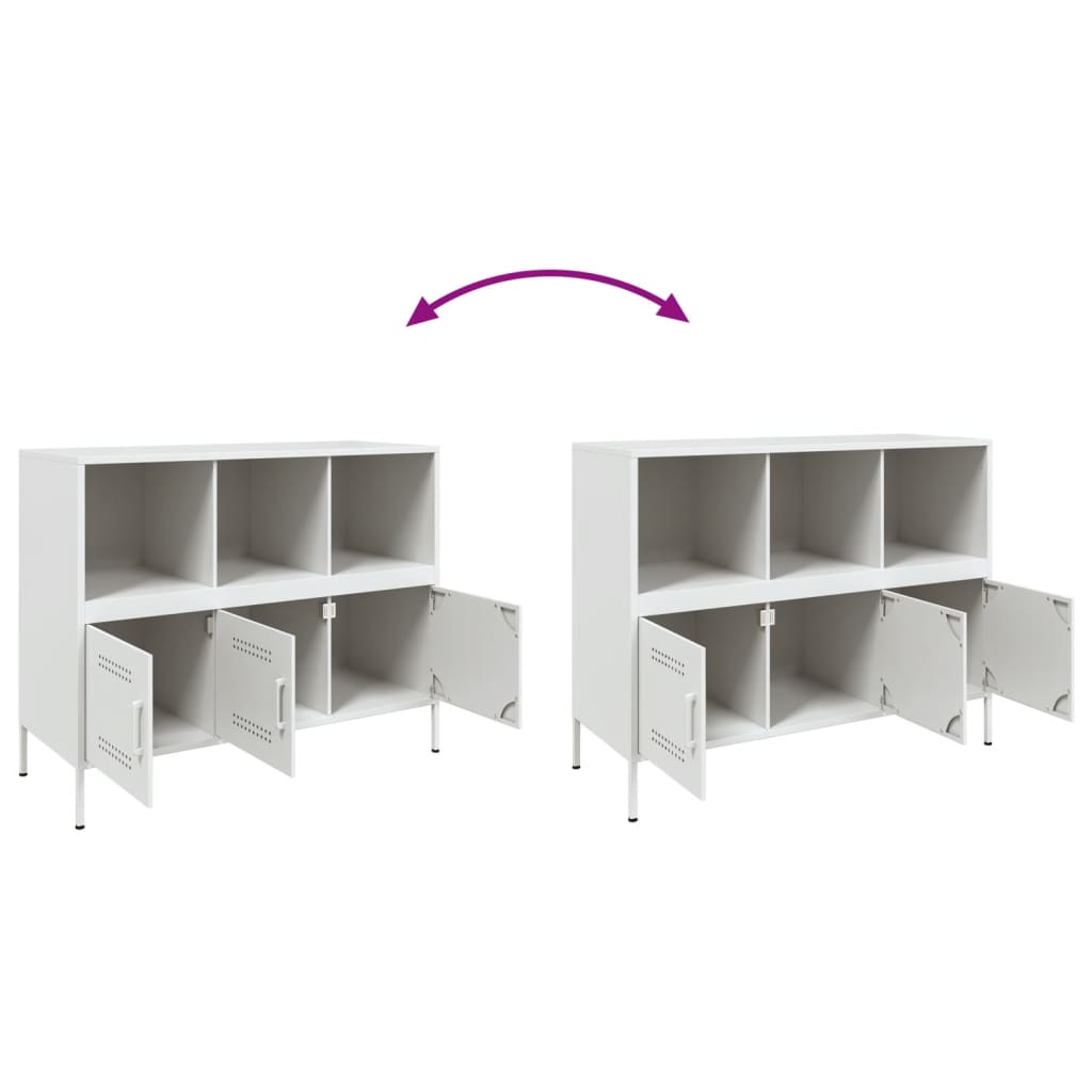 Credenza Bianca 100,5x39x79 cm in Acciaio 843095