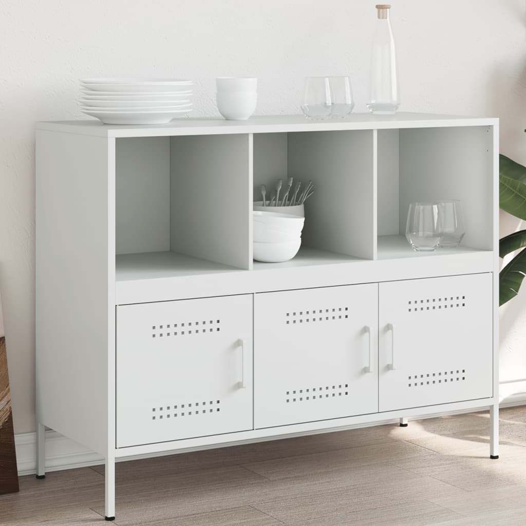 Credenza Bianca 100,5x39x79 cm in Acciaio 843095